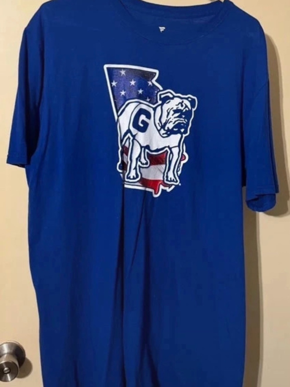 Fanatics Men’s Blue XL Short Sleeve Georgia Bulldog USA Flag Graphic Tee